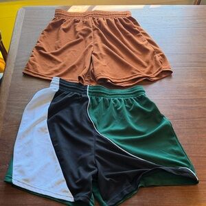 Vintage Teamwork Athletic Shorts Bundle 2 - Green Black White Orange size large